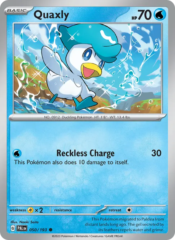 Quaxly Non-Foil 050/193 Paldea Evolved Pokémon Card