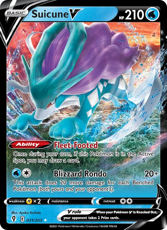 Suicune V Holo 031/203 Evolving Skies Pokémon Card