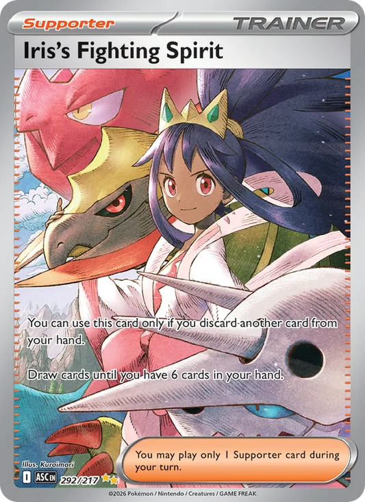 Iris's Fighting Spirit Holo 292/217 Ascended Heroes Pokémon Card