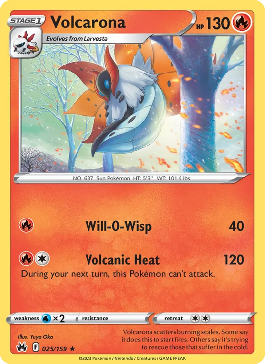 Volcarona Reverse Holo 025/159 Crown Zenith Pokémon Card