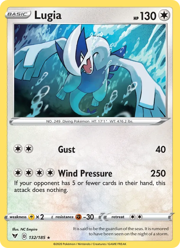 Lugia Reverse Holo 132/185 Vivid Voltage Pokémon Card
