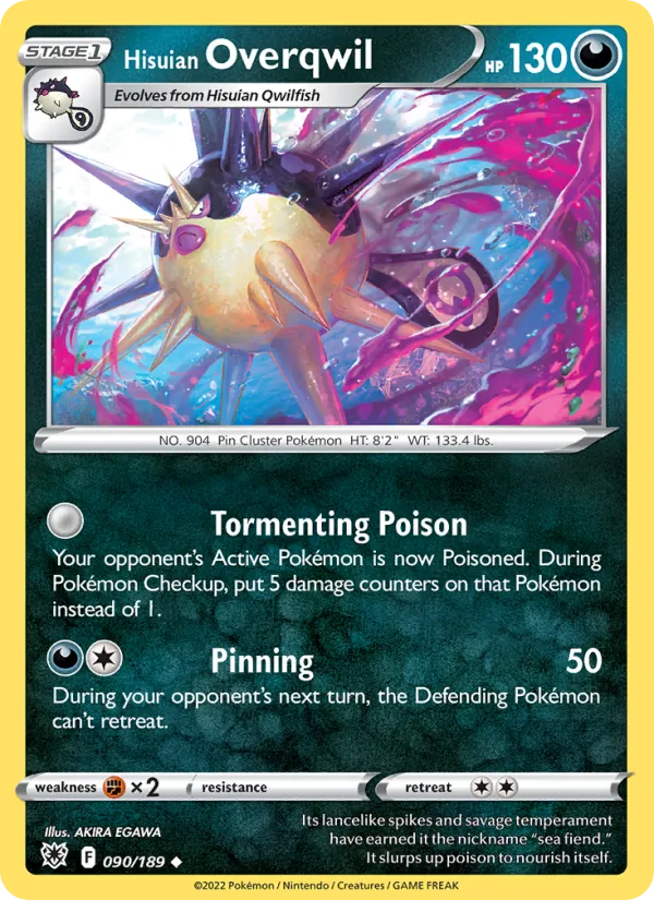 Hisuian Overqwil Reverse Holo 090/189 Astral Radiance Pokémon Card
