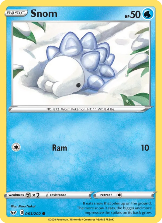 Snom Normal 063/202 Sword & Shield Pokémon Card
