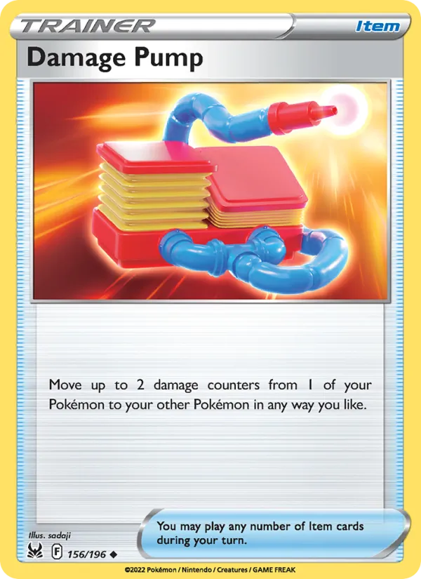 Damage Pump Reverse Holo 156/196 Lost Origin Pokémon Card