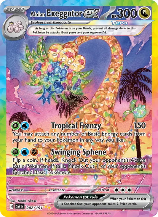 Alolan Exeggutor ex Holo 242/191 Surging Sparks Pokémon Card