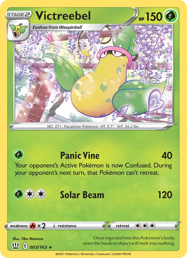 Victreebel Reverse Holo 003/163 Battle Styles Pokémon Card