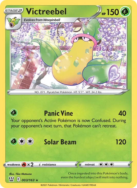 Victreebel Reverse Holo 003/163 Battle Styles Pokémon Card