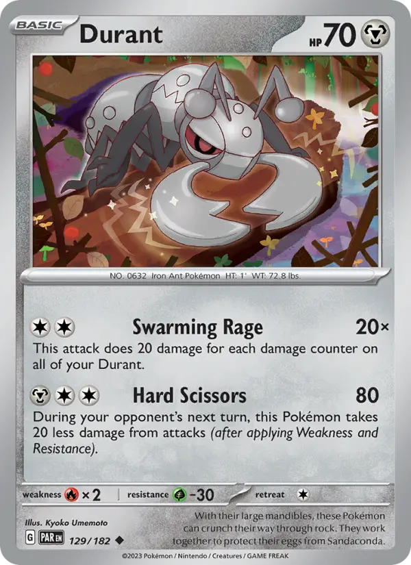 Durant Reverse Holo 129/182 Paradox Rift Pokémon Card