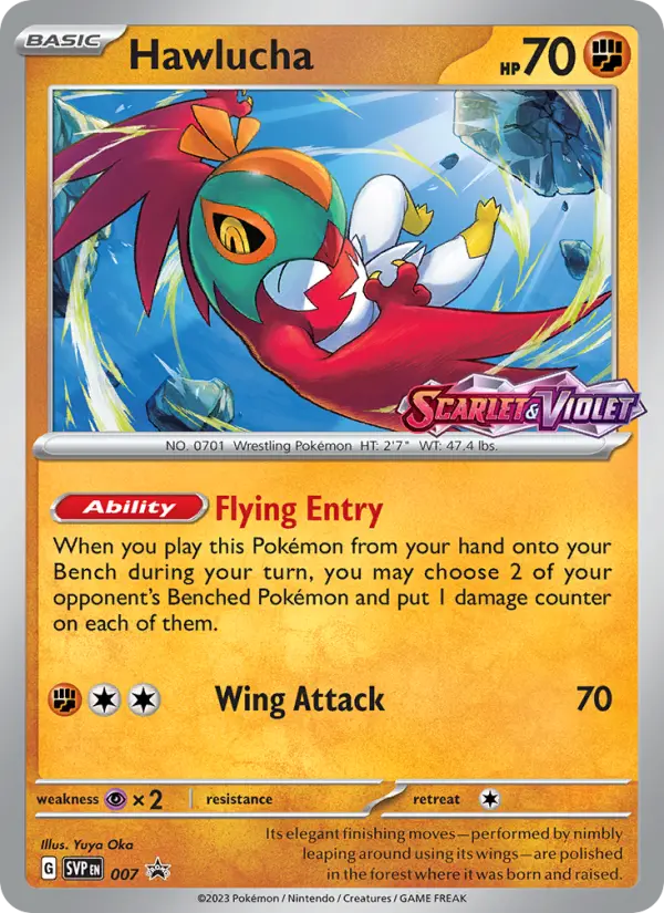 Hawlucha Non-Foil 007/225 SVP Black Star Promos Pokémon Card