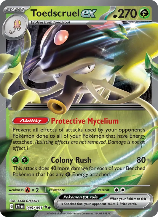 Toedscruel ex Holo 005/91 Paldean Fates Pokémon Card