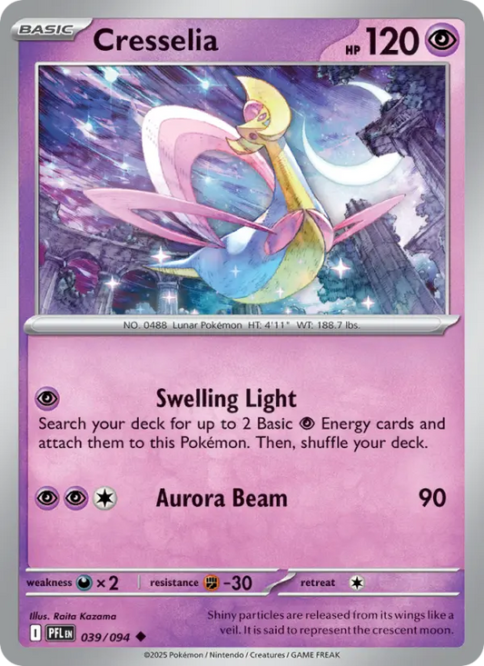 Cresselia Reverse Holo 039/94 Phantasmal Flames Pokémon Card
