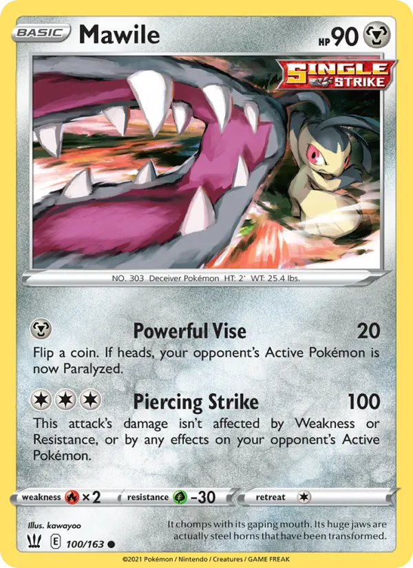 Mawile Reverse Holo 100/163 Battle Styles Pokémon Card