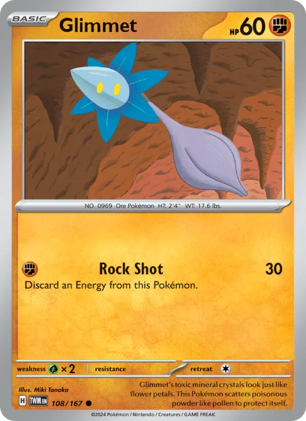 Glimmet Reverse Holo 108/167 Twilight Masquerade Pokémon Card