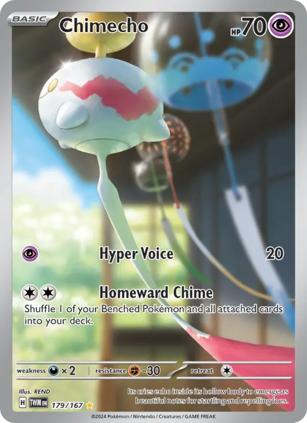 Chimecho Holo 179/167 Twilight Masquerade Pokémon Card