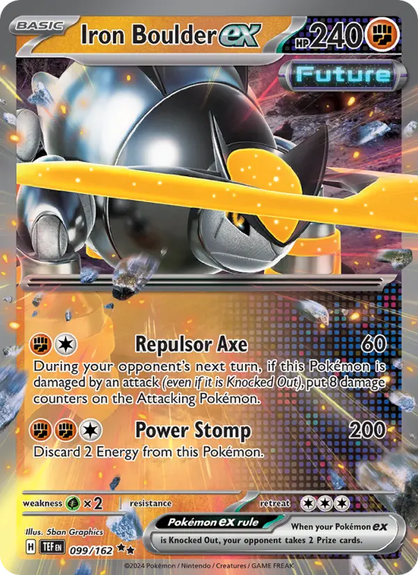 Iron Boulder ex Holo 099/162 Temporal Forces Pokémon Card