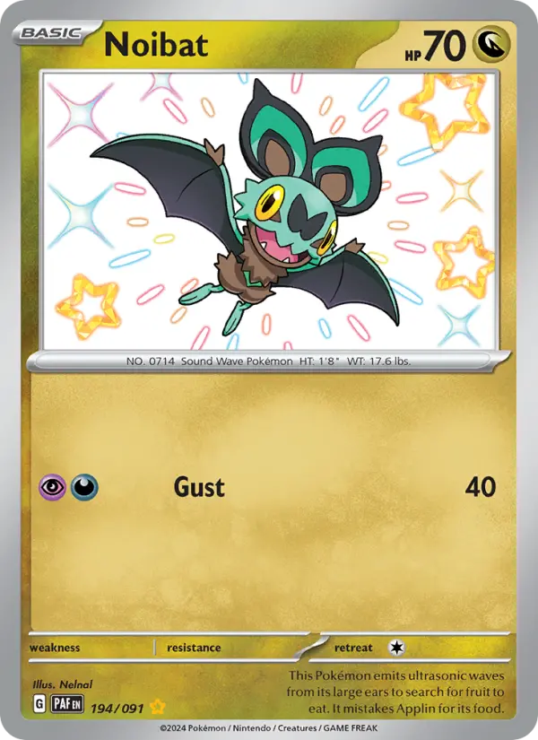 Noibat Holo 194/91 Paldean Fates Pokémon Card