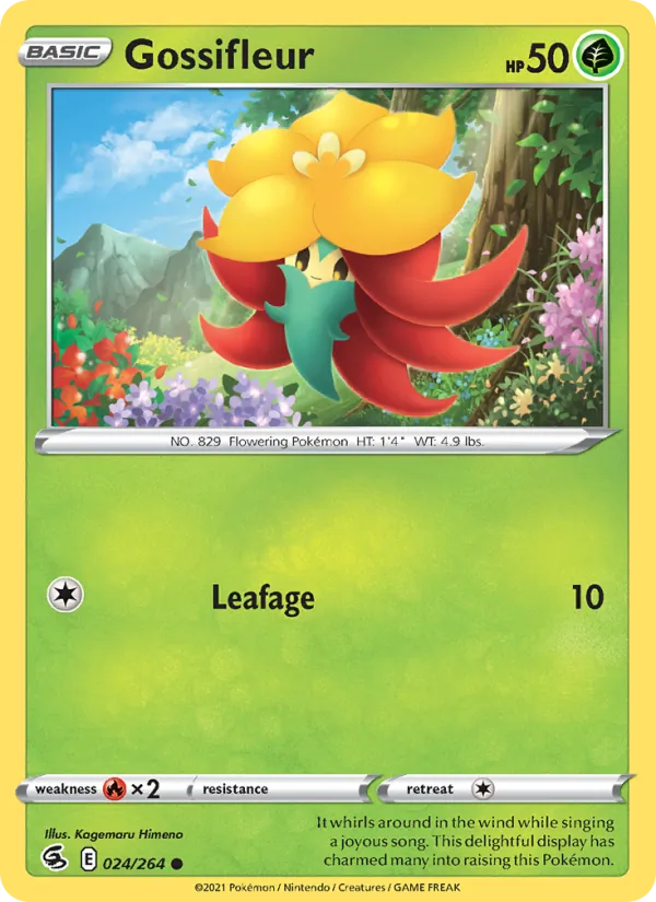 Gossifleur Reverse Holo 024/264 Fusion Strike Pokémon Card