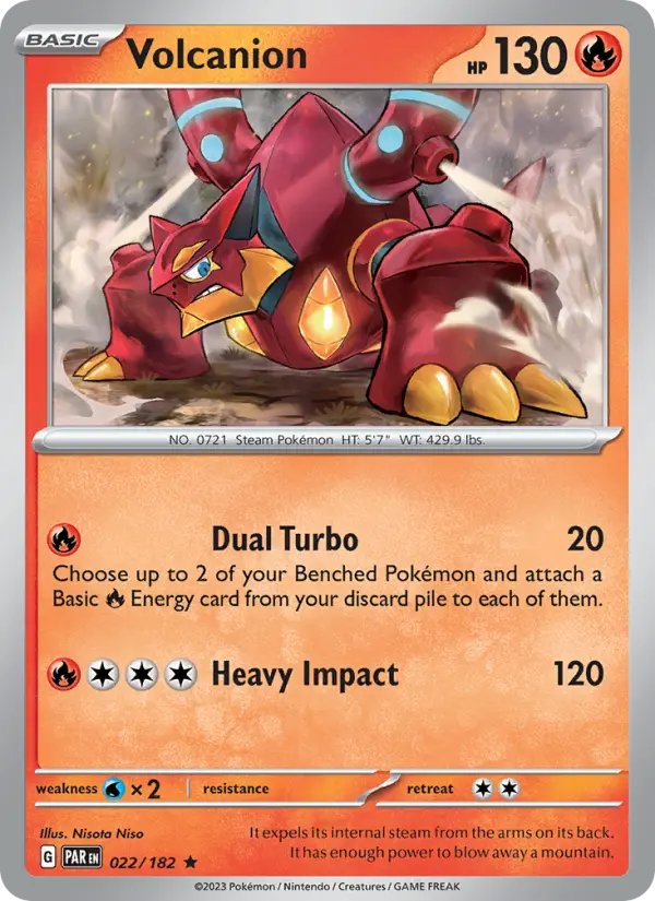 Volcanion Reverse Holo 022/182 Paradox Rift Pokémon Card