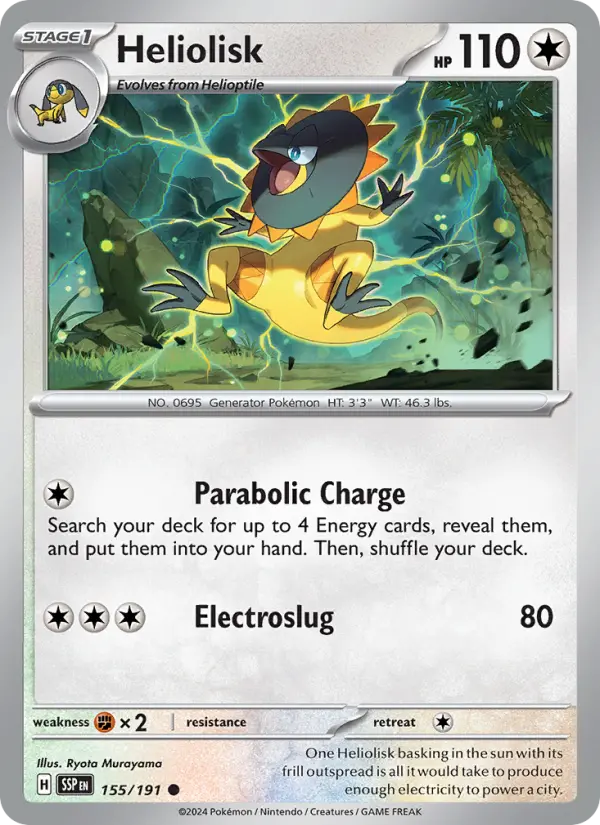 Heliolisk Reverse Holo 155/191 Surging Sparks Pokémon Card