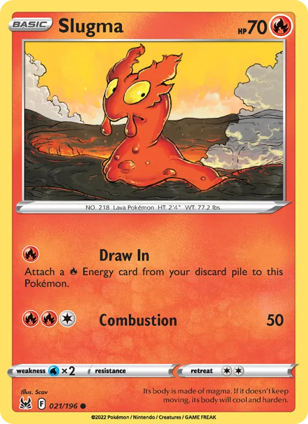 Slugma Reverse Holo 021/196 Lost Origin Pokémon Card