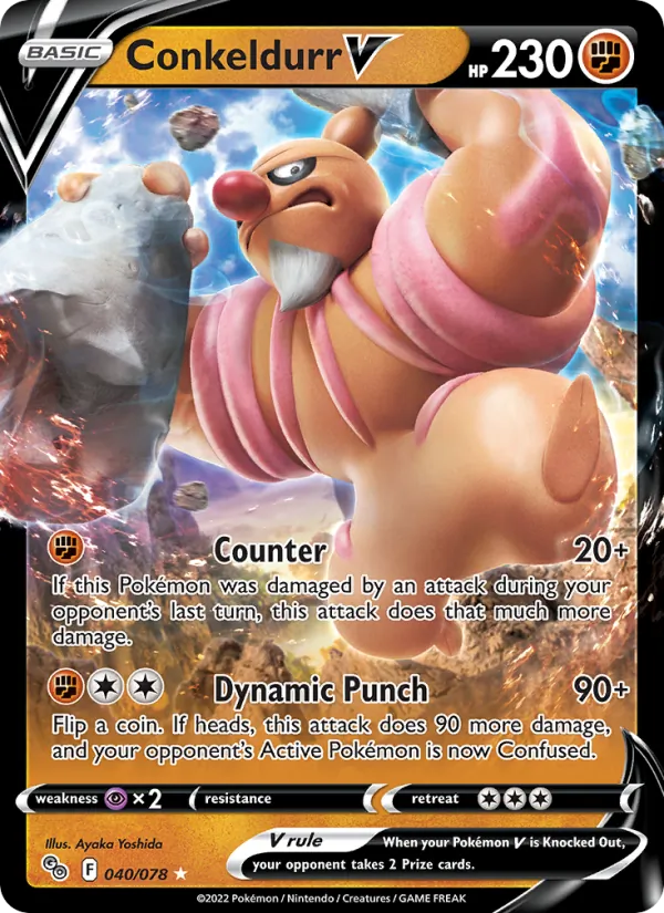 Conkeldurr V Holo 040/78 Pokémon GO Pokémon Card