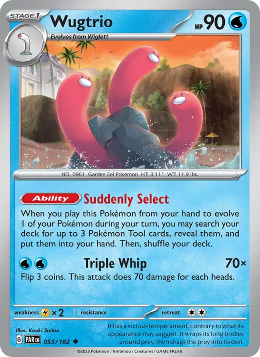 Wugtrio Reverse Holo 053/182 Paradox Rift Pokémon Card