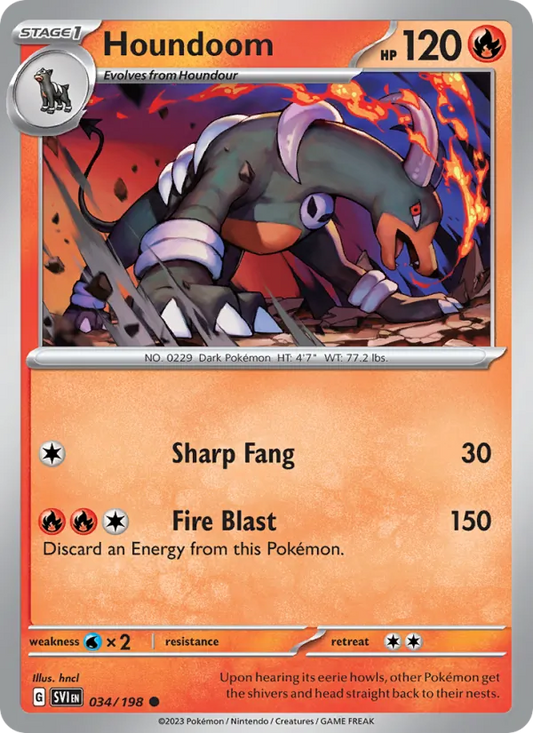 Houndoom Normal 034/198 Scarlet & Violet Pokémon Card