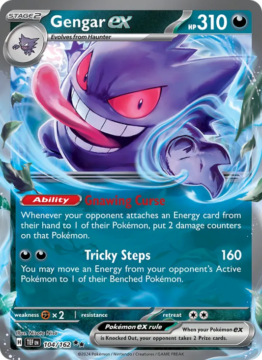 Gengar ex Holo 104/162 Temporal Forces Pokémon Card