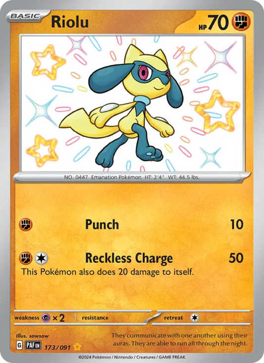 Riolu Holo 173/91 Paldean Fates Pokémon Card