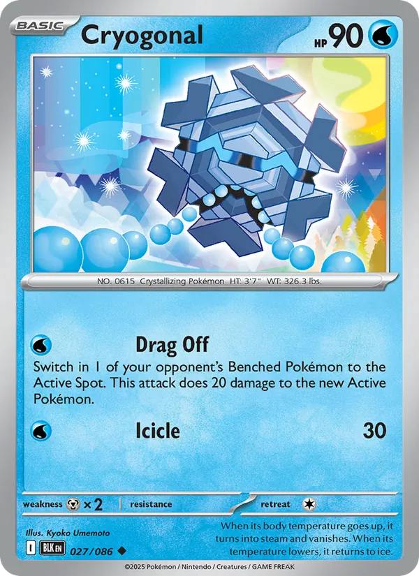 Cryogonal Normal 027/86 Black Bolt Pokémon Card