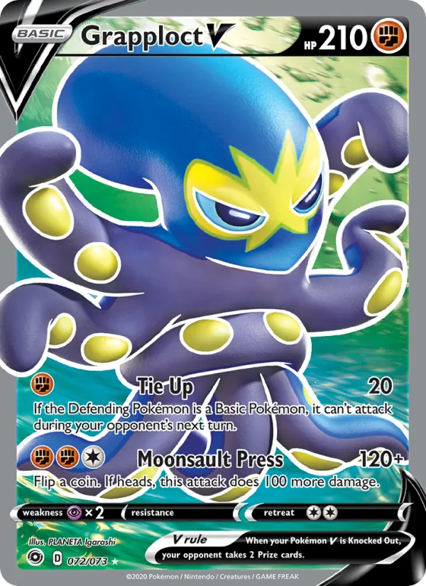Grapploct V Holo 072/73 Champion's Path Pokémon Card