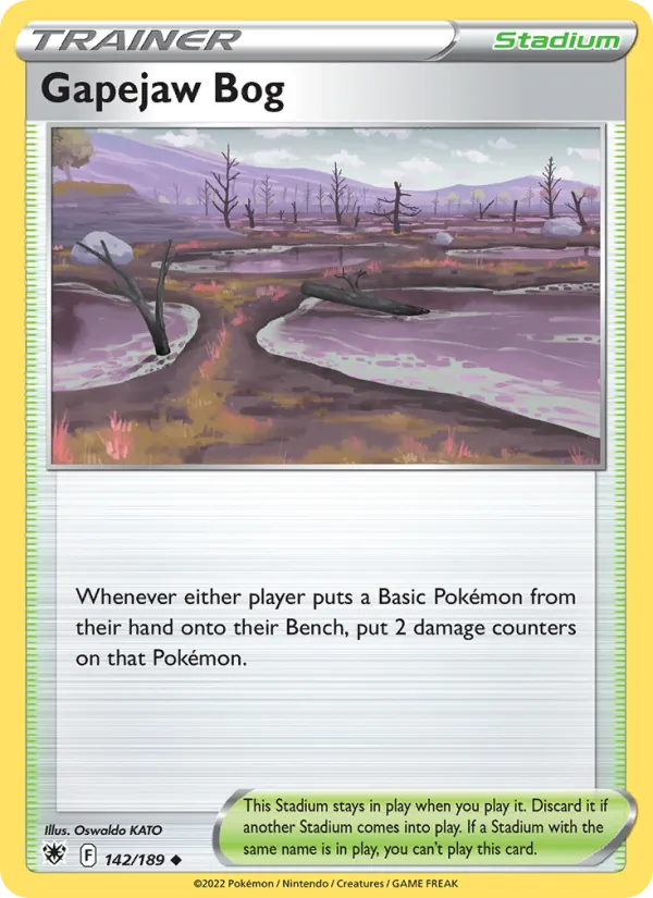 Gapejaw Bog Reverse Holo 142/189 Astral Radiance Pokémon Card