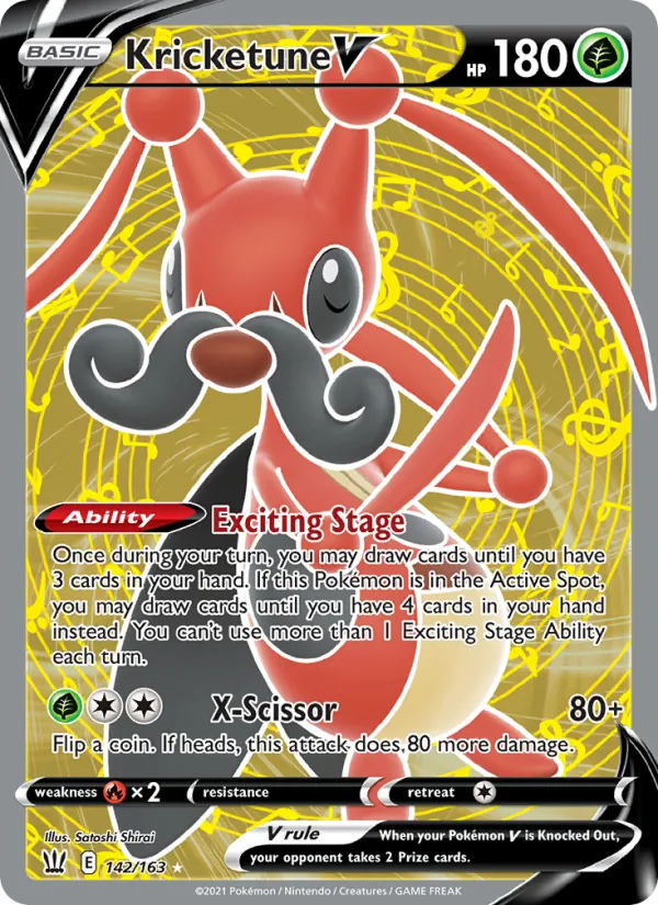 Kricketune V Holo 142/163 Battle Styles Pokémon Card