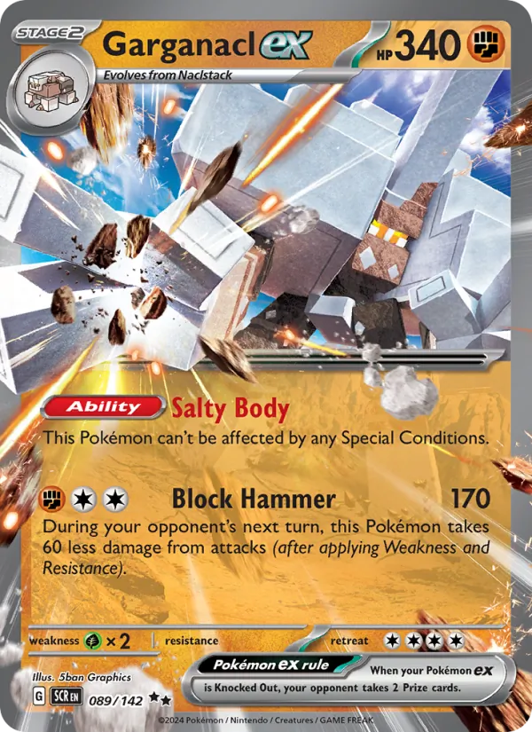 Garganacl ex Holo 089/142 Stellar Crown Pokémon Card