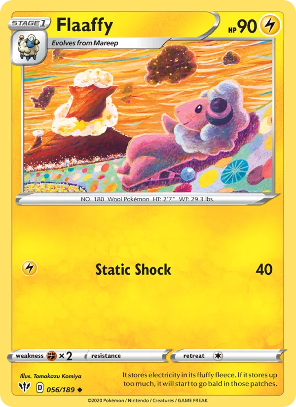Flaaffy Reverse Holo 056/189 Darkness Ablaze Pokémon Card