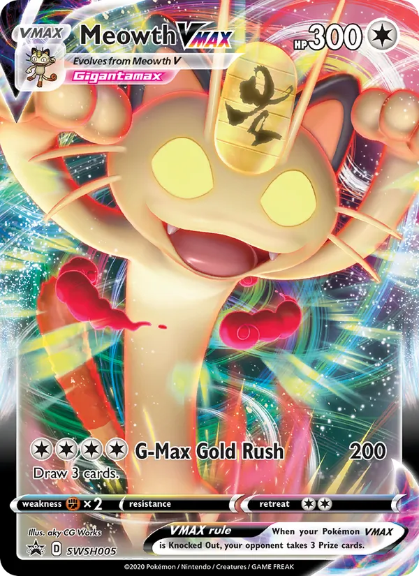 Meowth VMAX Holo WH005/307 SWSH Black Star Promos Pokémon Card