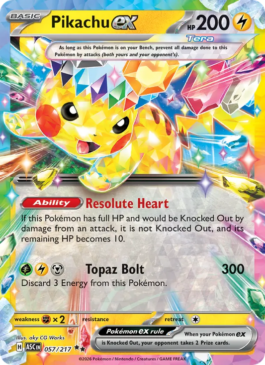 Pikachu ex Holo 057/217 Ascended Heroes Pokémon Card