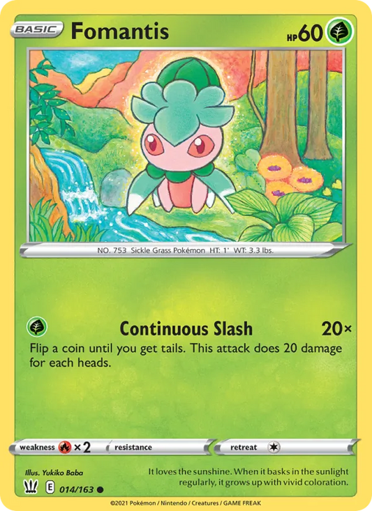 Fomantis Reverse Holo 014/163 Battle Styles Pokémon Card