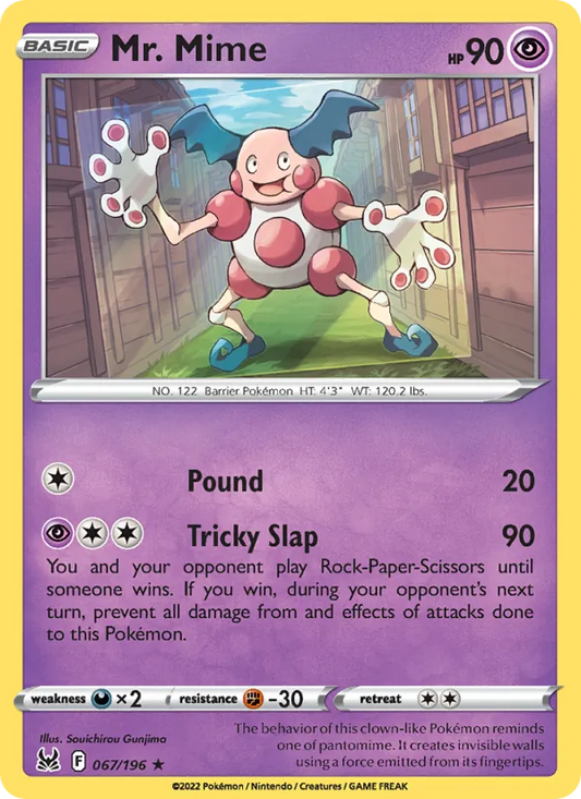 Mr. Mime Normal 067/196 Lost Origin Pokémon Card