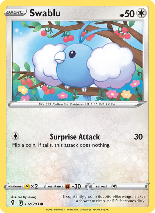 Swablu Normal 132/203 Evolving Skies Pokémon Card