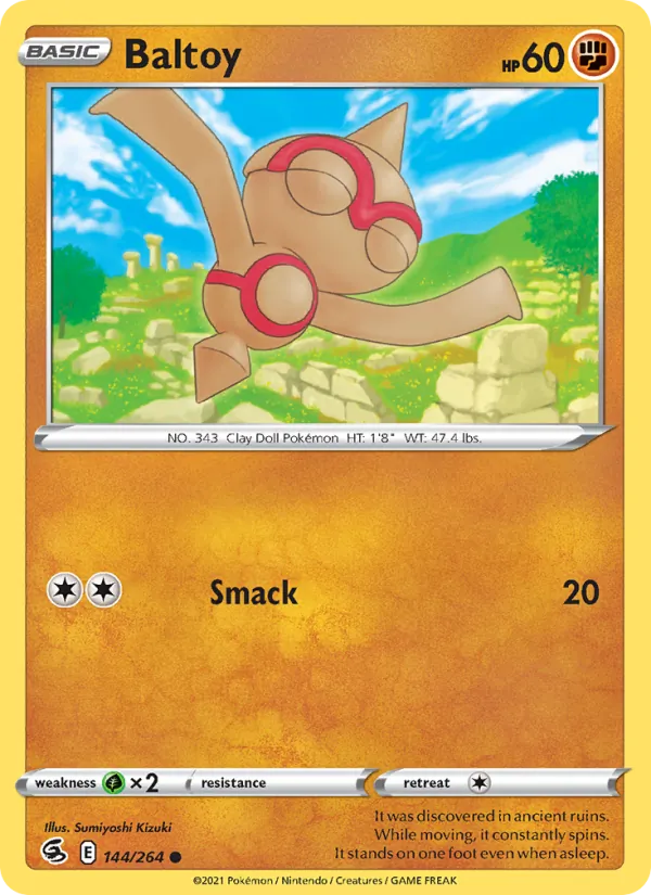 Baltoy Reverse Holo 144/264 Fusion Strike Pokémon Card