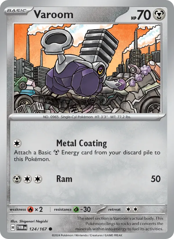 Varoom Reverse Holo 124/167 Twilight Masquerade Pokémon Card