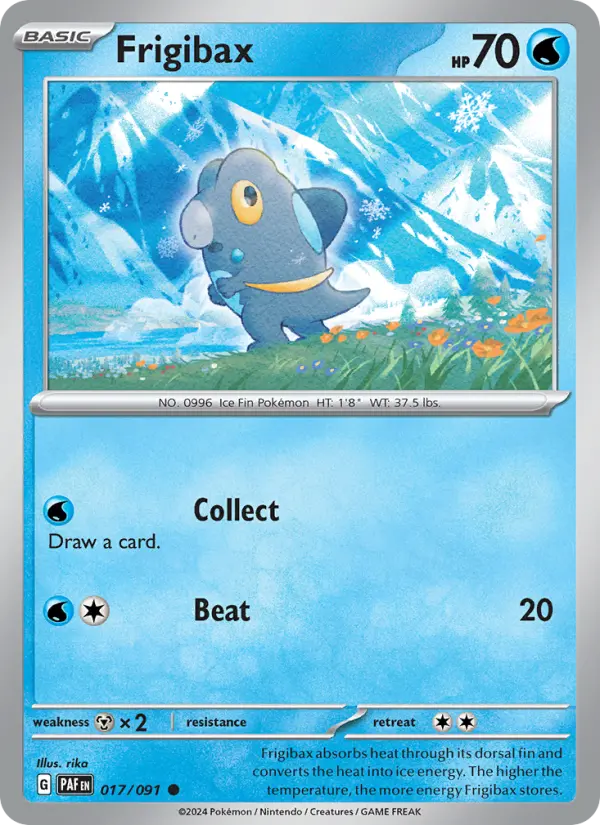 Frigibax Reverse Holo 017/91 Paldean Fates Pokémon Card