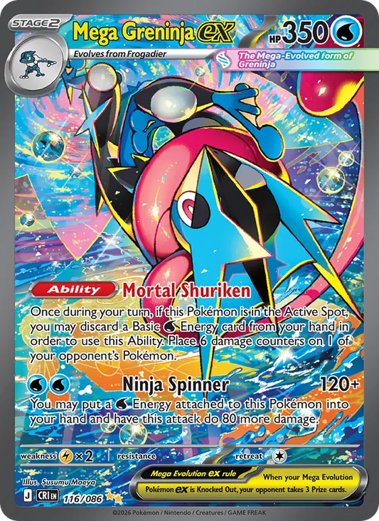 Mega Greninja ex Holo 116/86 Chaos Rising Pokémon Card