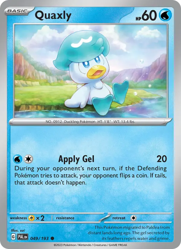 Quaxly Non-Foil 049/193 Paldea Evolved Pokémon Card