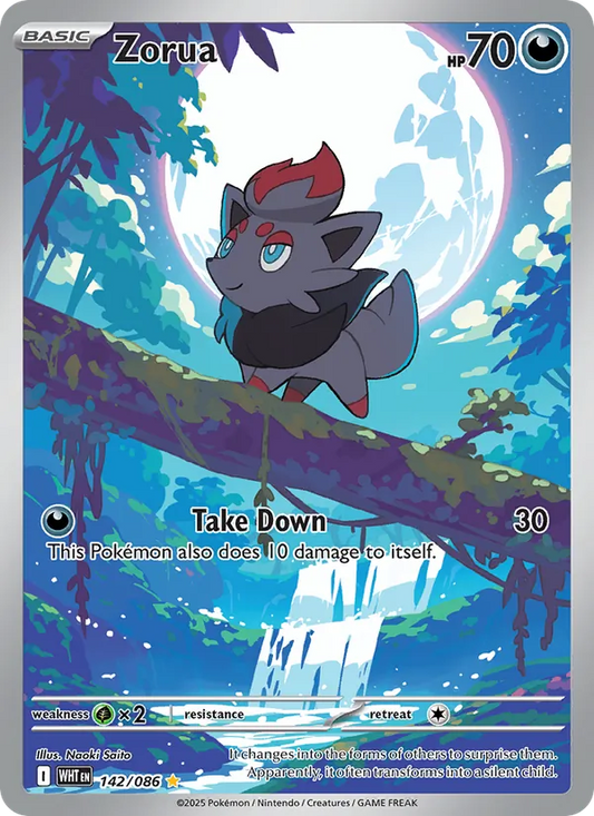 Zorua Holo 142/86 White Flare Pokémon Card