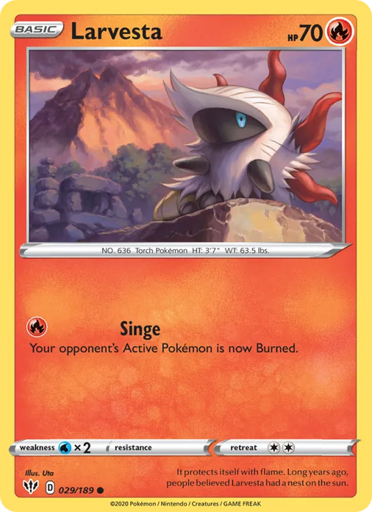 Larvesta Normal 029/189 Darkness Ablaze Pokémon Card