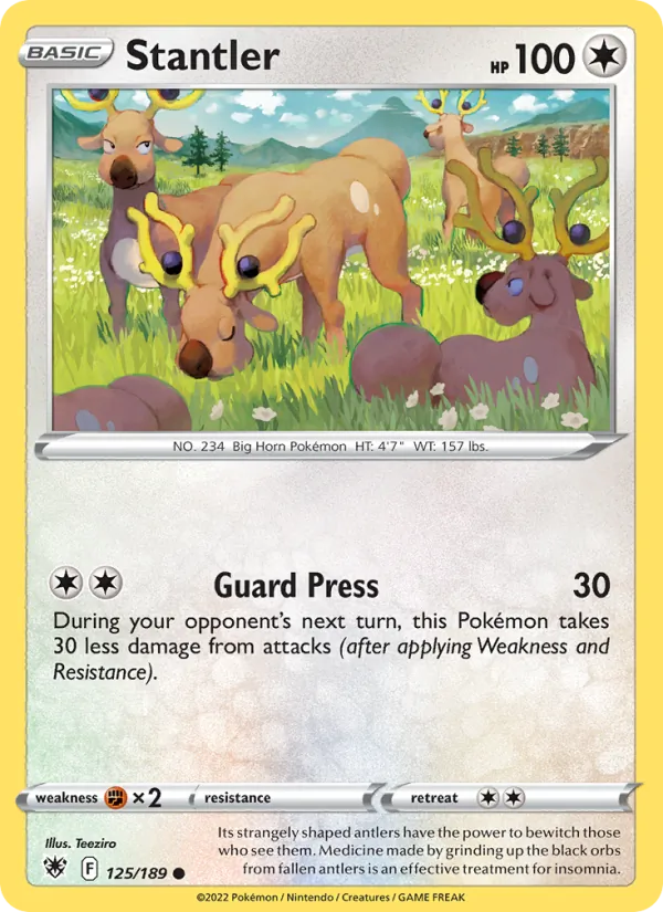 Stantler Reverse Holo 125/189 Astral Radiance Pokémon Card