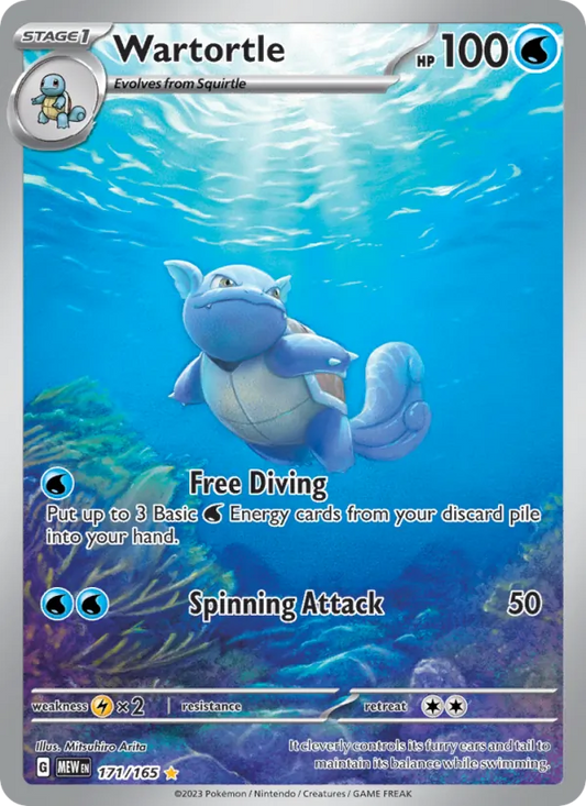 Wartortle Holo 171/165 151 Pokémon Card