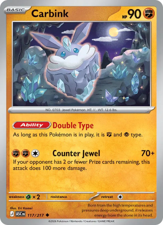 Carbink Reverse Holo 117/217 Ascended Heroes Pokémon Card